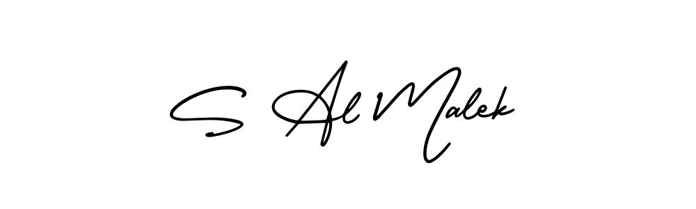 You should practise on your own different ways (AmerikaSignatureDemo-Regular) to write your name (S Al Malek) in signature. don't let someone else do it for you. S Al Malek signature style 3 images and pictures png