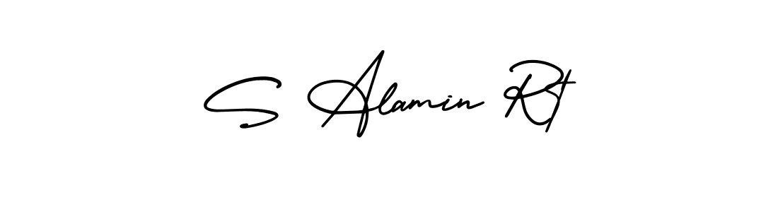 Similarly AmerikaSignatureDemo-Regular is the best handwritten signature design. Signature creator online .You can use it as an online autograph creator for name S Alamin Rt. S Alamin Rt signature style 3 images and pictures png