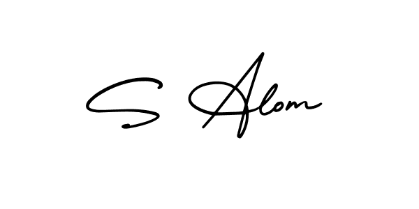 AmerikaSignatureDemo-Regular is a professional signature style that is perfect for those who want to add a touch of class to their signature. It is also a great choice for those who want to make their signature more unique. Get S Alom name to fancy signature for free. S Alom signature style 3 images and pictures png