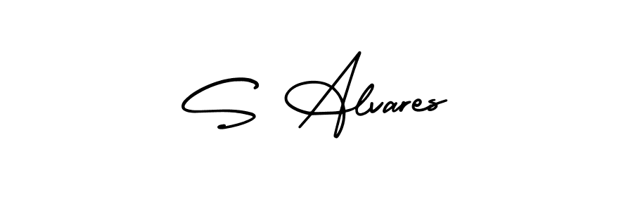 Create a beautiful signature design for name S Alvares. With this signature (AmerikaSignatureDemo-Regular) fonts, you can make a handwritten signature for free. S Alvares signature style 3 images and pictures png