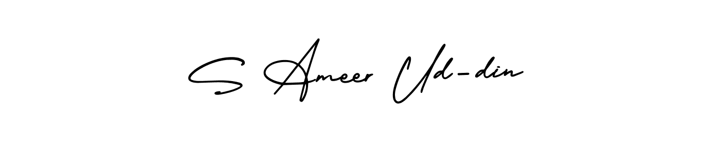AmerikaSignatureDemo-Regular is a professional signature style that is perfect for those who want to add a touch of class to their signature. It is also a great choice for those who want to make their signature more unique. Get S Ameer Ud-din name to fancy signature for free. S Ameer Ud-din signature style 3 images and pictures png