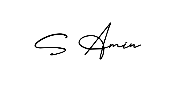 You should practise on your own different ways (AmerikaSignatureDemo-Regular) to write your name (S Amin) in signature. don't let someone else do it for you. S Amin signature style 3 images and pictures png