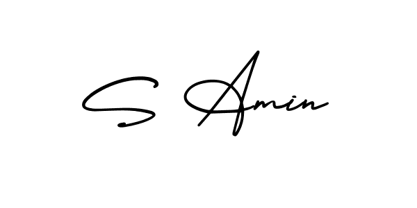 You should practise on your own different ways (AmerikaSignatureDemo-Regular) to write your name (S Amin) in signature. don't let someone else do it for you. S Amin signature style 3 images and pictures png