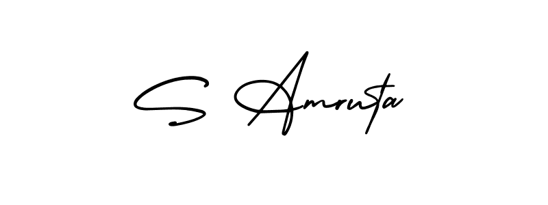 Use a signature maker to create a handwritten signature online. With this signature software, you can design (AmerikaSignatureDemo-Regular) your own signature for name S Amruta. S Amruta signature style 3 images and pictures png