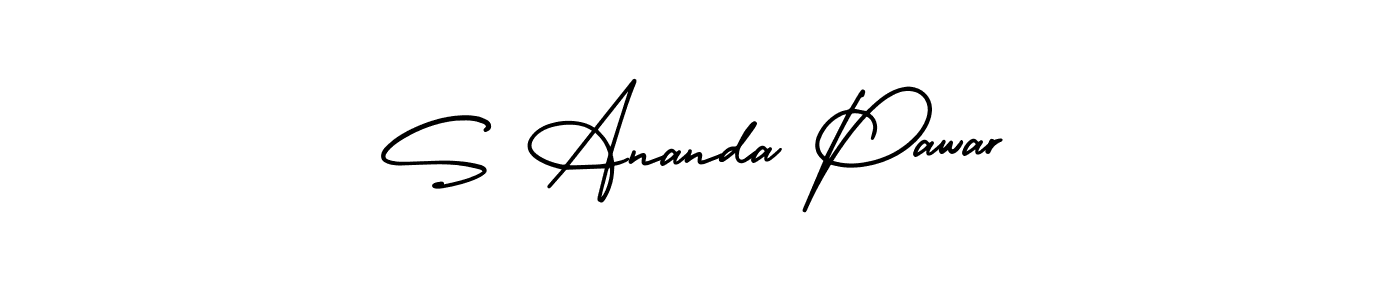 How to make S Ananda Pawar signature? AmerikaSignatureDemo-Regular is a professional autograph style. Create handwritten signature for S Ananda Pawar name. S Ananda Pawar signature style 3 images and pictures png