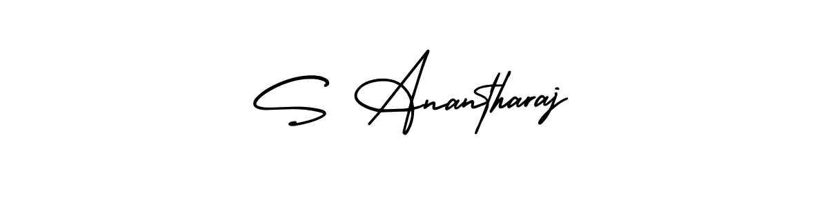 How to make S Anantharaj name signature. Use AmerikaSignatureDemo-Regular style for creating short signs online. This is the latest handwritten sign. S Anantharaj signature style 3 images and pictures png