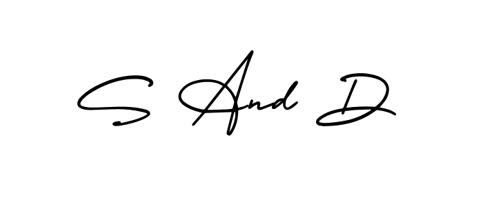 Make a beautiful signature design for name S And D. With this signature (AmerikaSignatureDemo-Regular) style, you can create a handwritten signature for free. S And D signature style 3 images and pictures png