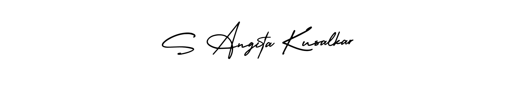 Create a beautiful signature design for name S Angita Kusalkar. With this signature (AmerikaSignatureDemo-Regular) fonts, you can make a handwritten signature for free. S Angita Kusalkar signature style 3 images and pictures png