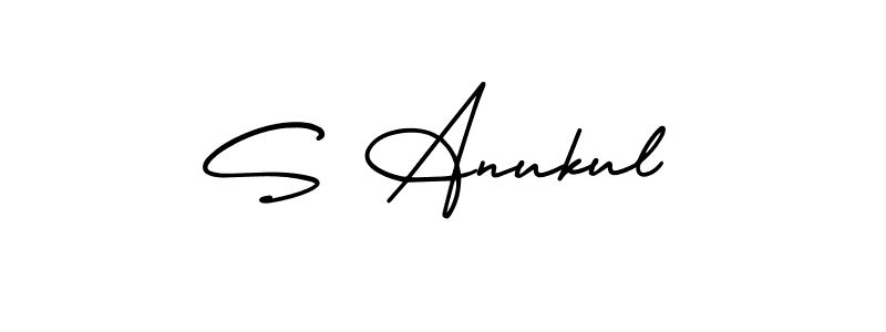 This is the best signature style for the S Anukul name. Also you like these signature font (AmerikaSignatureDemo-Regular). Mix name signature. S Anukul signature style 3 images and pictures png