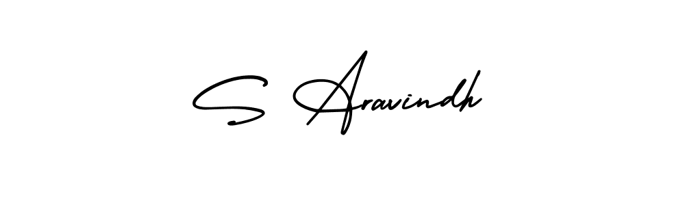 How to make S Aravindh name signature. Use AmerikaSignatureDemo-Regular style for creating short signs online. This is the latest handwritten sign. S Aravindh signature style 3 images and pictures png