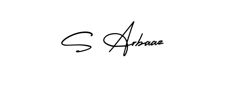How to make S Arbaaz name signature. Use AmerikaSignatureDemo-Regular style for creating short signs online. This is the latest handwritten sign. S Arbaaz signature style 3 images and pictures png
