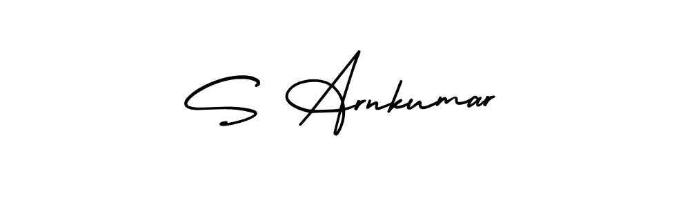 This is the best signature style for the S Arnkumar name. Also you like these signature font (AmerikaSignatureDemo-Regular). Mix name signature. S Arnkumar signature style 3 images and pictures png