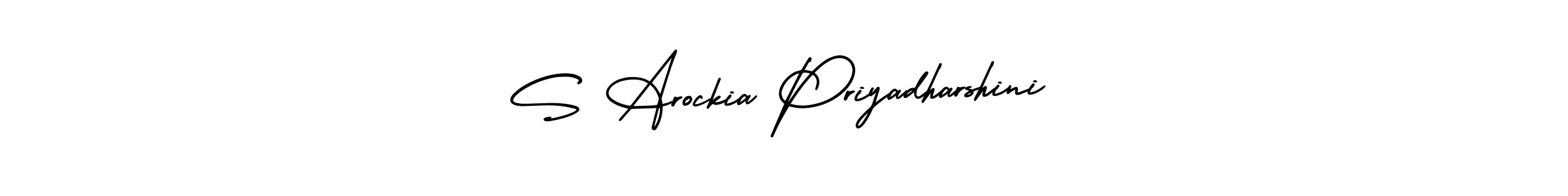 You should practise on your own different ways (AmerikaSignatureDemo-Regular) to write your name (S Arockia Priyadharshini) in signature. don't let someone else do it for you. S Arockia Priyadharshini signature style 3 images and pictures png