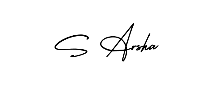 How to Draw S Arsha signature style? AmerikaSignatureDemo-Regular is a latest design signature styles for name S Arsha. S Arsha signature style 3 images and pictures png