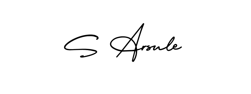 Similarly AmerikaSignatureDemo-Regular is the best handwritten signature design. Signature creator online .You can use it as an online autograph creator for name S Arsule. S Arsule signature style 3 images and pictures png