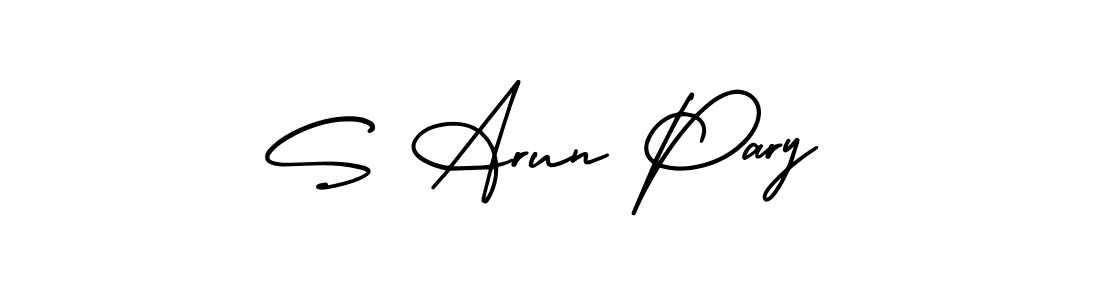 Make a short S Arun Pary signature style. Manage your documents anywhere anytime using AmerikaSignatureDemo-Regular. Create and add eSignatures, submit forms, share and send files easily. S Arun Pary signature style 3 images and pictures png