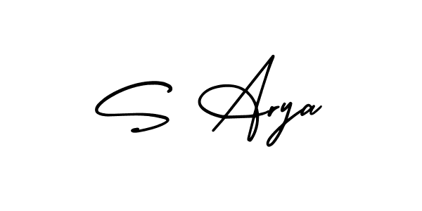 Similarly AmerikaSignatureDemo-Regular is the best handwritten signature design. Signature creator online .You can use it as an online autograph creator for name S Arya. S Arya signature style 3 images and pictures png