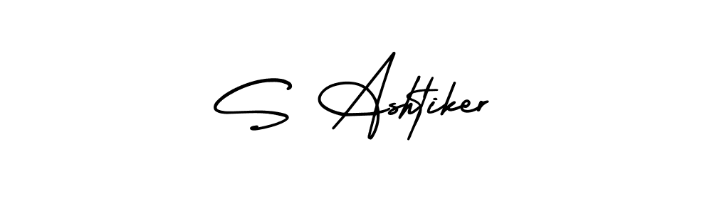 Use a signature maker to create a handwritten signature online. With this signature software, you can design (AmerikaSignatureDemo-Regular) your own signature for name S Ashtiker. S Ashtiker signature style 3 images and pictures png