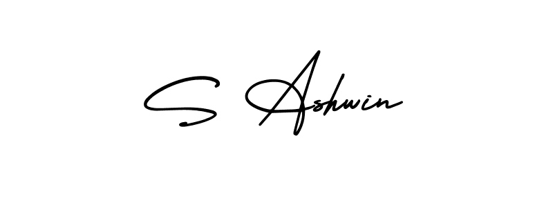 Use a signature maker to create a handwritten signature online. With this signature software, you can design (AmerikaSignatureDemo-Regular) your own signature for name S Ashwin. S Ashwin signature style 3 images and pictures png