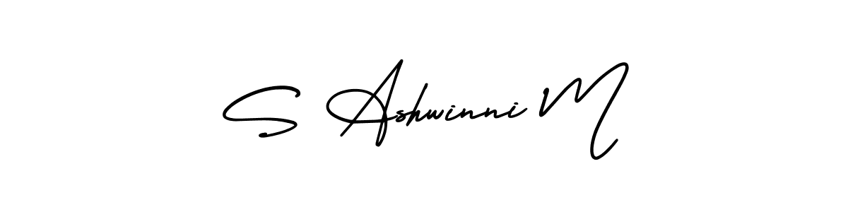 How to make S Ashwinni M signature? AmerikaSignatureDemo-Regular is a professional autograph style. Create handwritten signature for S Ashwinni M name. S Ashwinni M signature style 3 images and pictures png