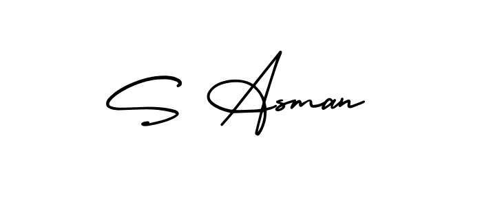 Make a beautiful signature design for name S Asman. With this signature (AmerikaSignatureDemo-Regular) style, you can create a handwritten signature for free. S Asman signature style 3 images and pictures png