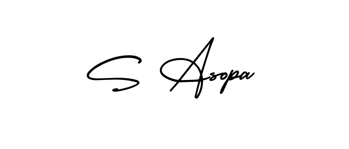 It looks lik you need a new signature style for name S Asopa. Design unique handwritten (AmerikaSignatureDemo-Regular) signature with our free signature maker in just a few clicks. S Asopa signature style 3 images and pictures png