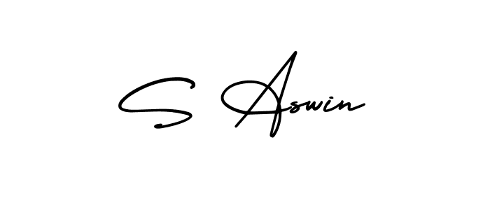 You should practise on your own different ways (AmerikaSignatureDemo-Regular) to write your name (S Aswin) in signature. don't let someone else do it for you. S Aswin signature style 3 images and pictures png