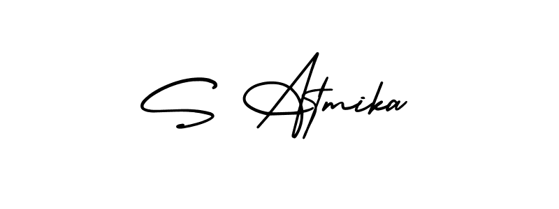 if you are searching for the best signature style for your name S Atmika. so please give up your signature search. here we have designed multiple signature styles  using AmerikaSignatureDemo-Regular. S Atmika signature style 3 images and pictures png