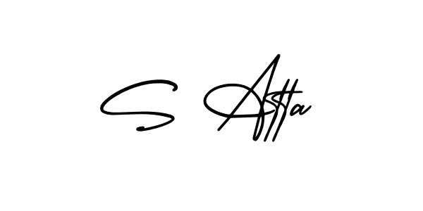 Make a beautiful signature design for name S Atta. With this signature (AmerikaSignatureDemo-Regular) style, you can create a handwritten signature for free. S Atta signature style 3 images and pictures png