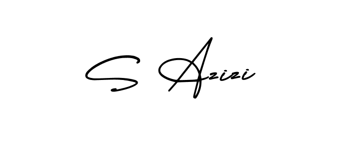 Design your own signature with our free online signature maker. With this signature software, you can create a handwritten (AmerikaSignatureDemo-Regular) signature for name S Azizi. S Azizi signature style 3 images and pictures png