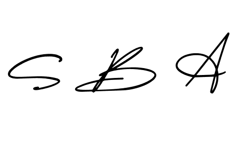 Also You can easily find your signature by using the search form. We will create S B A name handwritten signature images for you free of cost using AmerikaSignatureDemo-Regular sign style. S B A signature style 3 images and pictures png