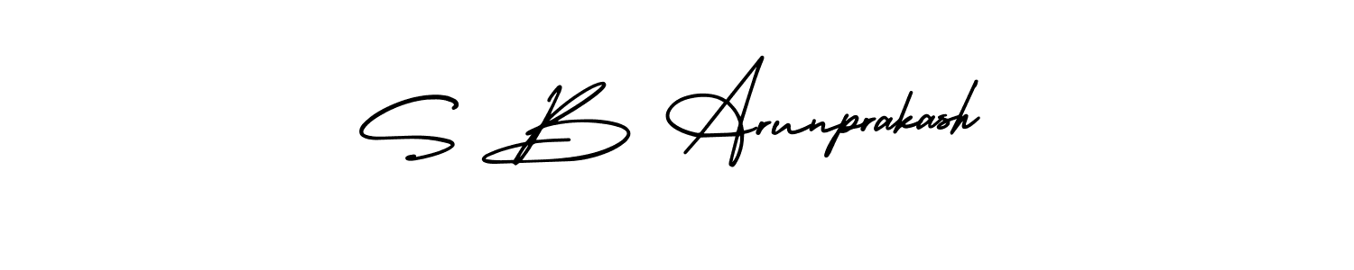Use a signature maker to create a handwritten signature online. With this signature software, you can design (AmerikaSignatureDemo-Regular) your own signature for name S B Arunprakash. S B Arunprakash signature style 3 images and pictures png