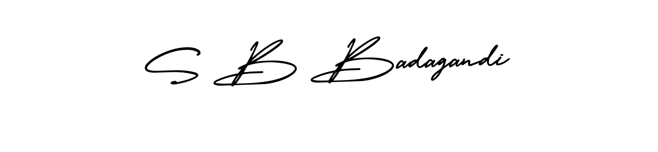 Make a beautiful signature design for name S B Badagandi. With this signature (AmerikaSignatureDemo-Regular) style, you can create a handwritten signature for free. S B Badagandi signature style 3 images and pictures png