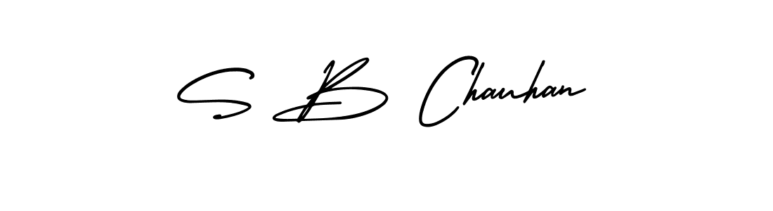 How to make S B Chauhan name signature. Use AmerikaSignatureDemo-Regular style for creating short signs online. This is the latest handwritten sign. S B Chauhan signature style 3 images and pictures png