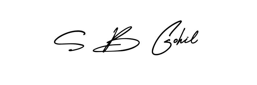 Use a signature maker to create a handwritten signature online. With this signature software, you can design (AmerikaSignatureDemo-Regular) your own signature for name S B Gohil. S B Gohil signature style 3 images and pictures png