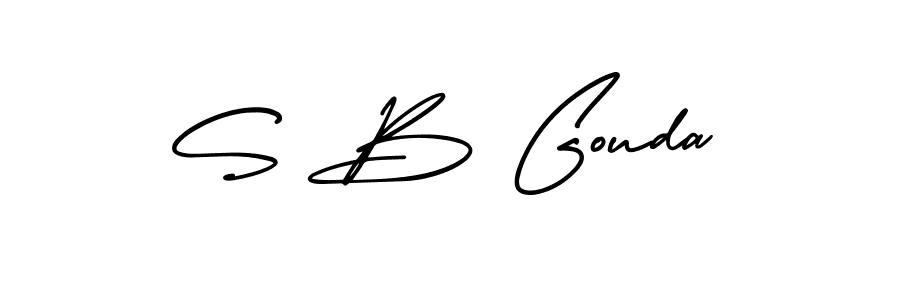 How to make S B Gouda name signature. Use AmerikaSignatureDemo-Regular style for creating short signs online. This is the latest handwritten sign. S B Gouda signature style 3 images and pictures png