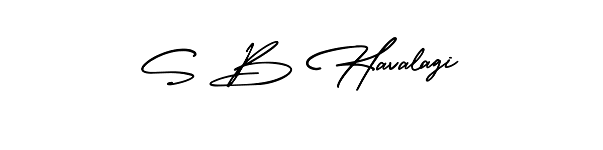 The best way (AmerikaSignatureDemo-Regular) to make a short signature is to pick only two or three words in your name. The name S B Havalagi include a total of six letters. For converting this name. S B Havalagi signature style 3 images and pictures png