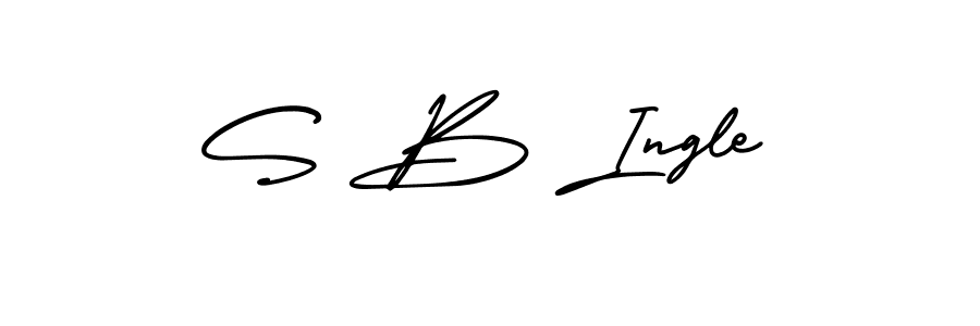 Also You can easily find your signature by using the search form. We will create S B Ingle name handwritten signature images for you free of cost using AmerikaSignatureDemo-Regular sign style. S B Ingle signature style 3 images and pictures png