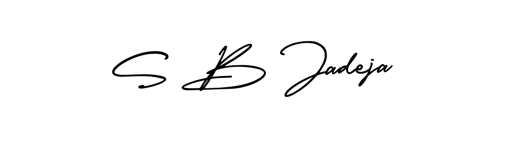 Create a beautiful signature design for name S B Jadeja. With this signature (AmerikaSignatureDemo-Regular) fonts, you can make a handwritten signature for free. S B Jadeja signature style 3 images and pictures png