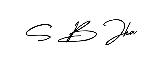 Make a beautiful signature design for name S B Jha. With this signature (AmerikaSignatureDemo-Regular) style, you can create a handwritten signature for free. S B Jha signature style 3 images and pictures png