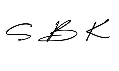 Make a beautiful signature design for name S B K. With this signature (AmerikaSignatureDemo-Regular) style, you can create a handwritten signature for free. S B K signature style 3 images and pictures png