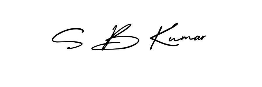 How to make S B Kumar name signature. Use AmerikaSignatureDemo-Regular style for creating short signs online. This is the latest handwritten sign. S B Kumar signature style 3 images and pictures png