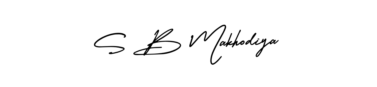 Create a beautiful signature design for name S B Makhodiya. With this signature (AmerikaSignatureDemo-Regular) fonts, you can make a handwritten signature for free. S B Makhodiya signature style 3 images and pictures png