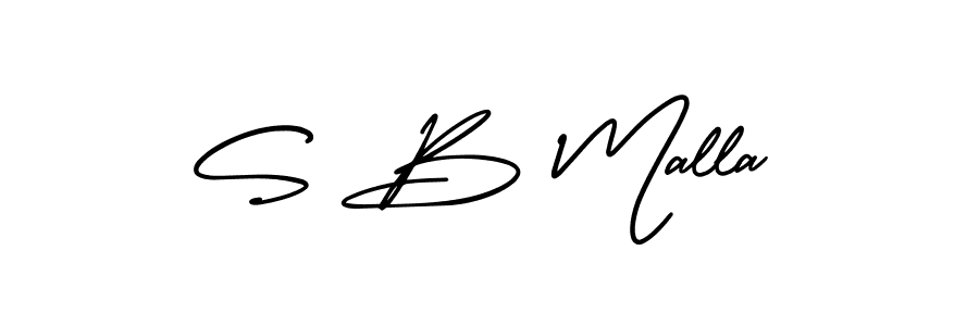 Use a signature maker to create a handwritten signature online. With this signature software, you can design (AmerikaSignatureDemo-Regular) your own signature for name S B Malla. S B Malla signature style 3 images and pictures png