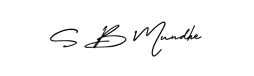 Use a signature maker to create a handwritten signature online. With this signature software, you can design (AmerikaSignatureDemo-Regular) your own signature for name S B Mundhe. S B Mundhe signature style 3 images and pictures png