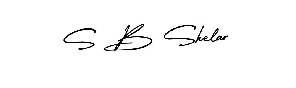 How to make S B Shelar name signature. Use AmerikaSignatureDemo-Regular style for creating short signs online. This is the latest handwritten sign. S B Shelar signature style 3 images and pictures png