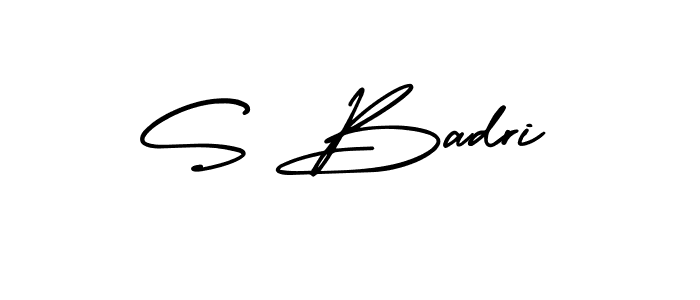 How to Draw S Badri signature style? AmerikaSignatureDemo-Regular is a latest design signature styles for name S Badri. S Badri signature style 3 images and pictures png