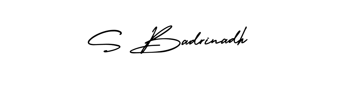 Also we have S Badrinadh name is the best signature style. Create professional handwritten signature collection using AmerikaSignatureDemo-Regular autograph style. S Badrinadh signature style 3 images and pictures png