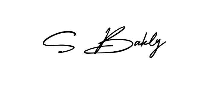 S Bakly stylish signature style. Best Handwritten Sign (AmerikaSignatureDemo-Regular) for my name. Handwritten Signature Collection Ideas for my name S Bakly. S Bakly signature style 3 images and pictures png