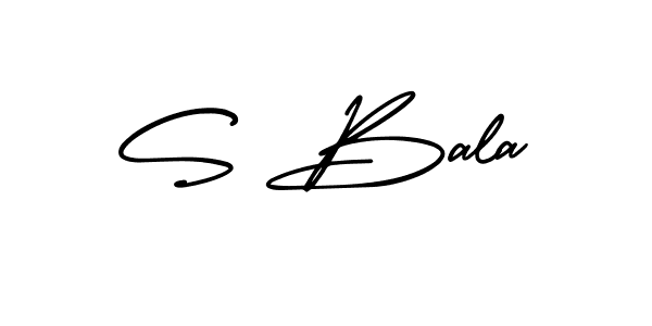 Create a beautiful signature design for name S Bala. With this signature (AmerikaSignatureDemo-Regular) fonts, you can make a handwritten signature for free. S Bala signature style 3 images and pictures png